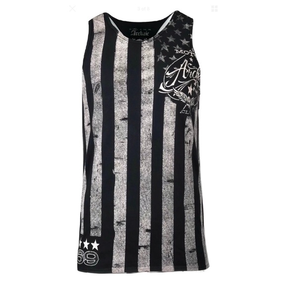 ARCHAIC by AFFLICTION Mens T-Shirt NATION TANK Bik - Picture 2 of 8